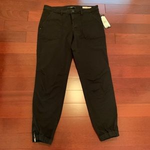 Mavi Slim Cargo Pants in Black Twill